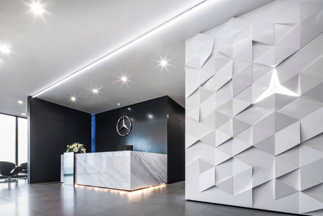 طرح داخلی دفتر مرکزی بنز تایلند با طرح ستاره در سراسر شرکت - اسیستانت آس دیزاین